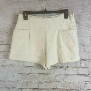 Paul & Joe Sister Women's Cream Shorts Sz 40 Polyester Cotton Pockets Textured
